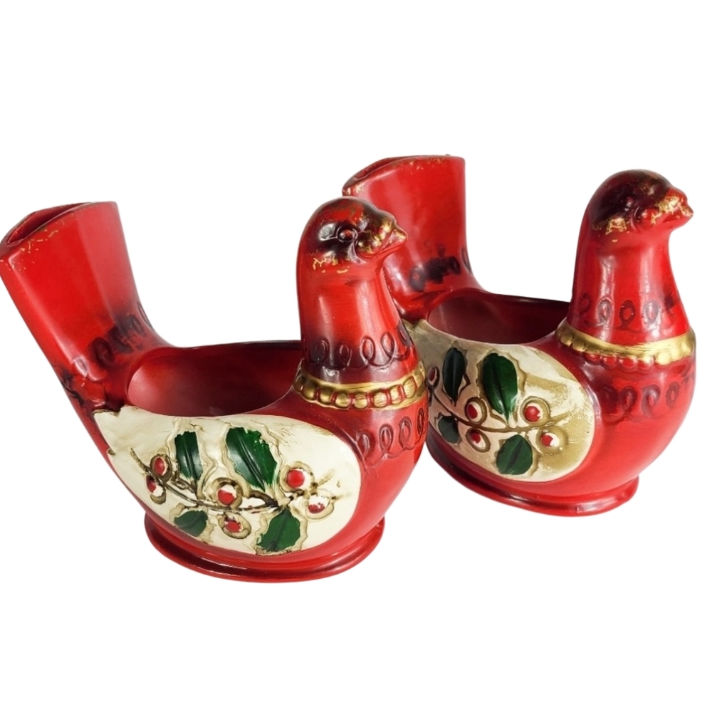 VINTAGE CHRISTMAS PARTRIDGES BY RUBENS ORIGINALS SHELF DISPLAY OR CANDLE…